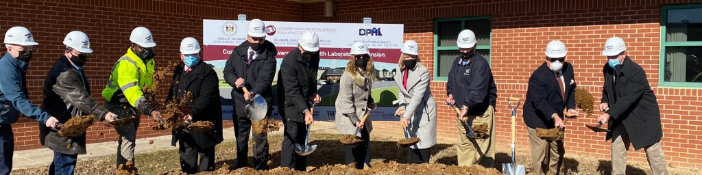 Wohlsen Team groundbreaking at DE Public Health Laboratory (DPHL)